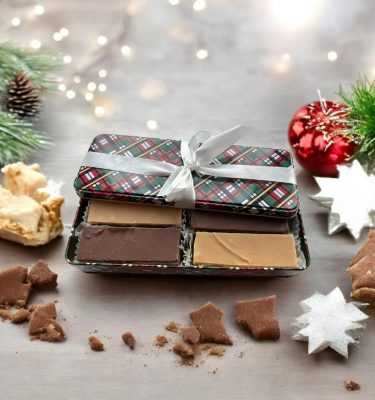 Holiday Gift Tin with Fudge